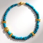 Collana in argento con Opale Atacama Blu