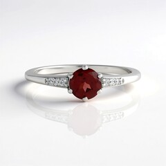 Anello in argento con Granato Mozambico