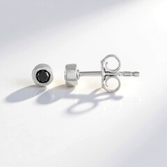 Orecchini in argento con Diamante Nero