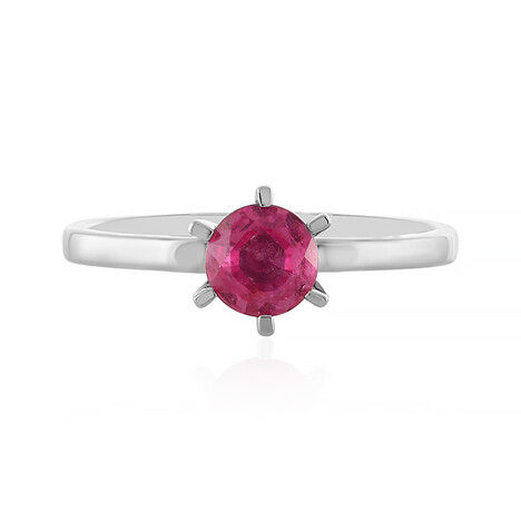 Zilveren ring met een Madagaskar Roze Saffier