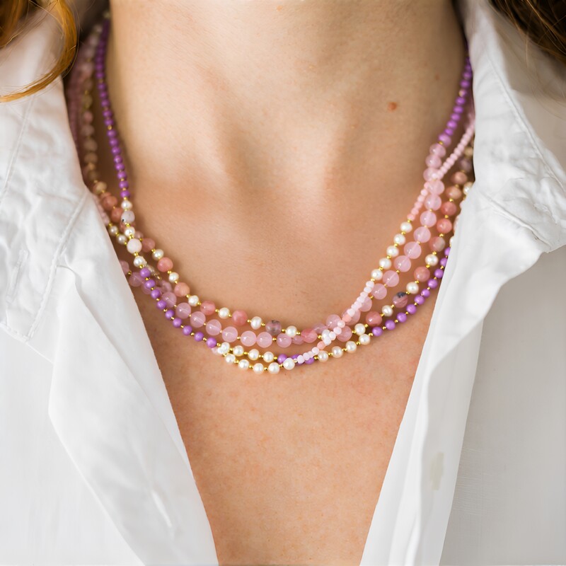 Edelstein-Silberhalskette (Riya)