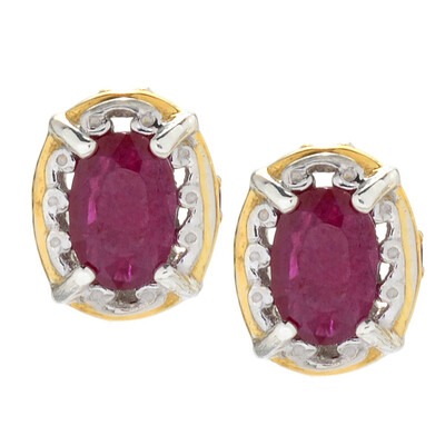 Burmese Ruby Silver Earrings (Gems en Vogue)