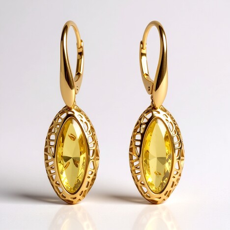 Orecchini in argento con Ambra Baltica Limone (dagen)