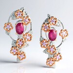 Orecchini in argento con Rubellite (Gems en Vogue)