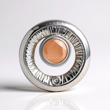 Ciondolo in argento con Quarzo Rosa (MONOSONO COLLECTION)
