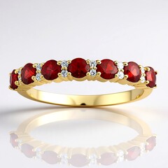 Bague en or et Rubis de Tanzanie