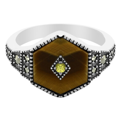 Zilveren ring met een tijgeroog