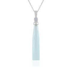Collar en plata con Calcedonia agua 
