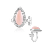 Zilveren ring met een roze opaal (de Melo Essence)