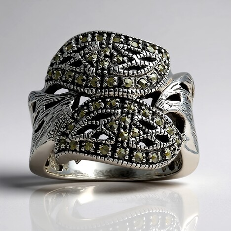 Anello in argento con Marcassite (Annette classic)