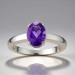 Anello in argento con Ametista Zambiana