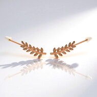 Gouden oorbellen met SI1 Argyle Rose De France Diamanten (Annette)
