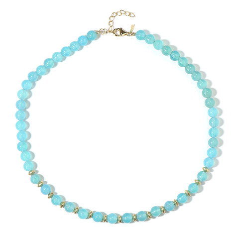 Blauer Chalzedon-Silberhalskette