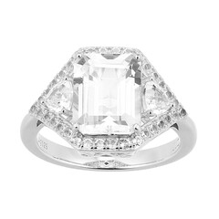 Anello in argento con Topazio Bianco