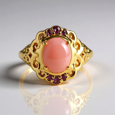 Anello in argento con Opale Rosa