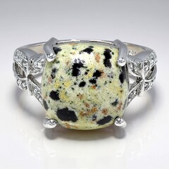 Anello in argento con Diaspro Dalmata