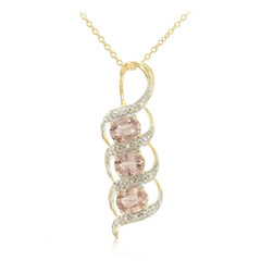 18K Unheated Padparadscha Sapphire Gold Necklace (AMAYANI)