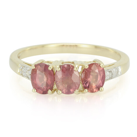 Nicht erhitzter Padparadscha-Saphir-Goldring