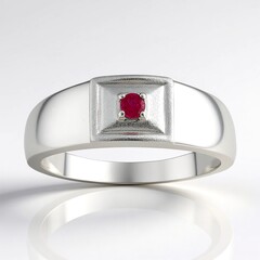 Anello in argento con Berillo Rosso
