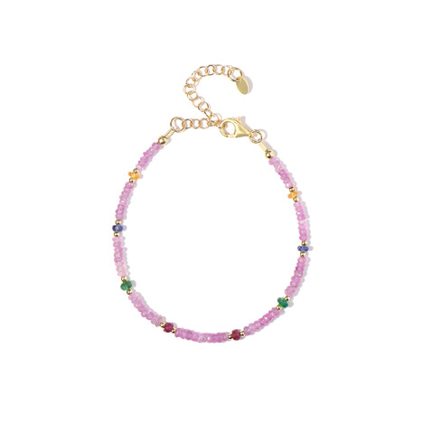 Zilveren armband met Ceylon roze saffieren