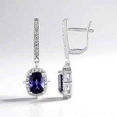 Orecchini in argento con Iolite