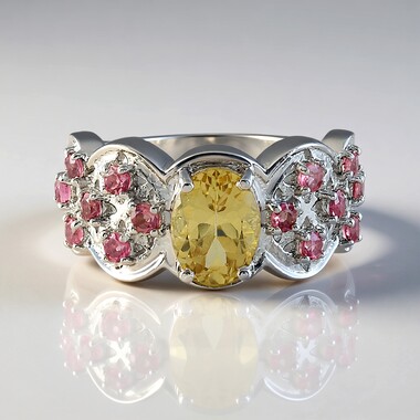 Bague en argent et Béryl jaune