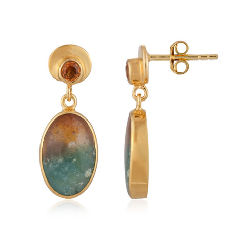 Garut-Holzopal-Silberohrringe (Bali Barong)