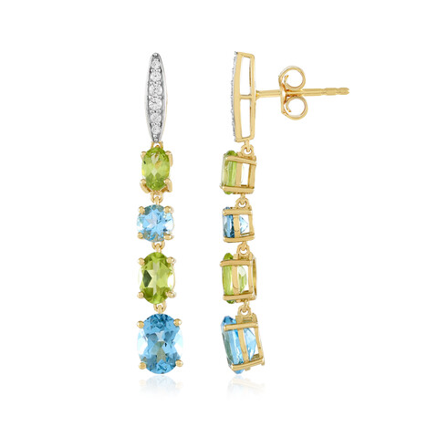 Pendientes en plata con Topacio azul suizo (de Melo Essence)