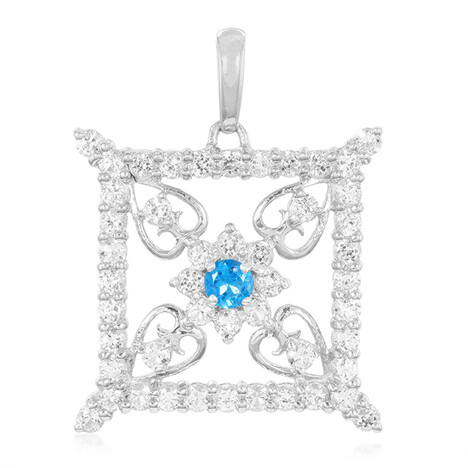 Ciondolo in argento con Apatite Blu Neon