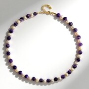 Chevron Amethyst Silver Necklace