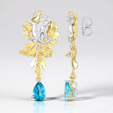Pendientes en plata con Topacio Paraíba (Gems en Vogue)