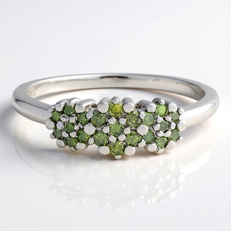 Anello placcato in platino con Diamante Fancy
