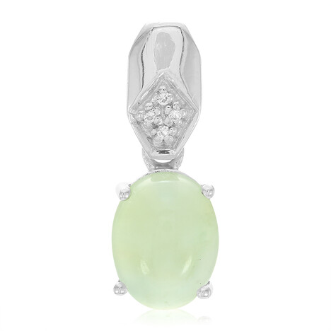 Zilveren hanger met een chrysopraas