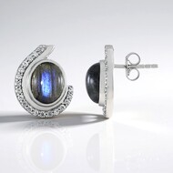 Orecchini in argento con Labradorite Blu Maniry (KM by Juwelo)