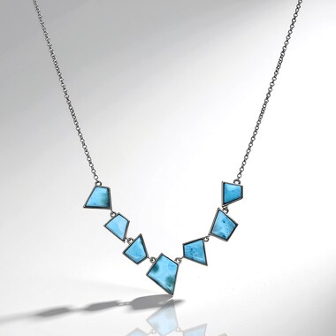 Collier en argent et Larimar