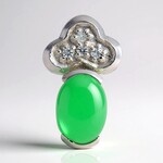 Ciondolo in argento con Crisoprasio Imperiale