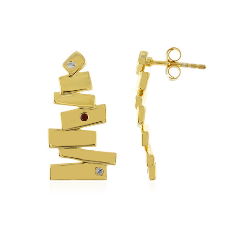 Orecchini in argento con Zircone Champagne (MONOSONO COLLECTION)