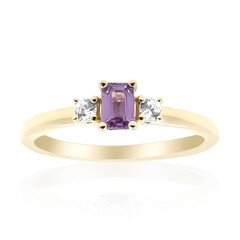 Gouden ring met een Ceylon paarse saffier
