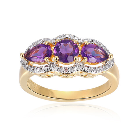 Anello in ottone con Ametista Zambiana (Juwelo Style)