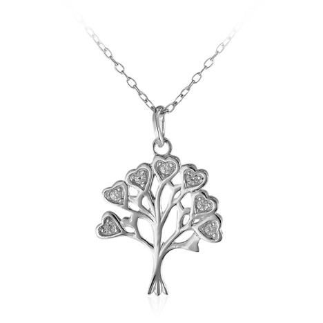 Zilveren halsketting met zirkonen