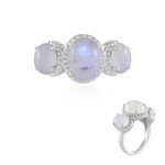 Zilveren ring met een regenboog maansteen