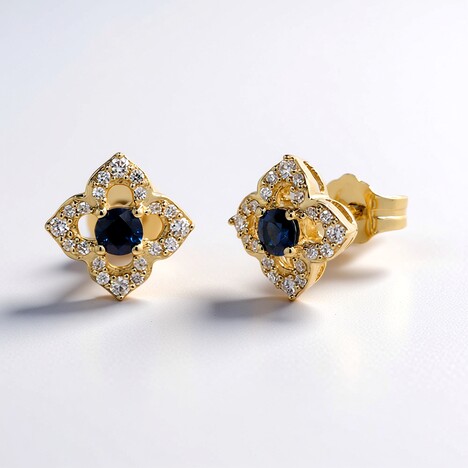 Orecchini in oro con Zaffiro Ceylon Blu (CIRARI)