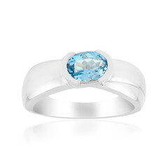 Anillo en plata con Aguamarina de Mozambique (Pallanova)