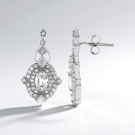 Orecchini in argento con Zaffiro Bianco