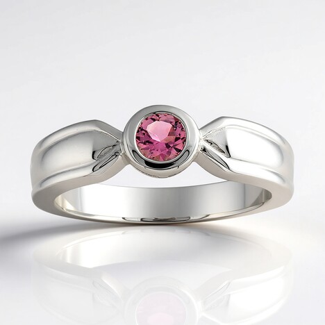 Anello in argento con Tormalina Rosa Brasiliana (Pallanova)