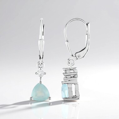Orecchini in argento con Calcedonio Acqua
