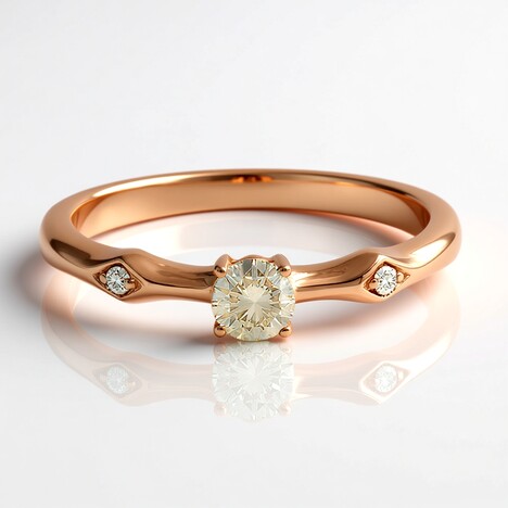 Anello in oro con Diamante Rose de France SI1 di Argyle (Annette)