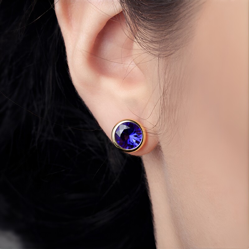14K AAA Tanzanite Gold Earrings (CIRARI)