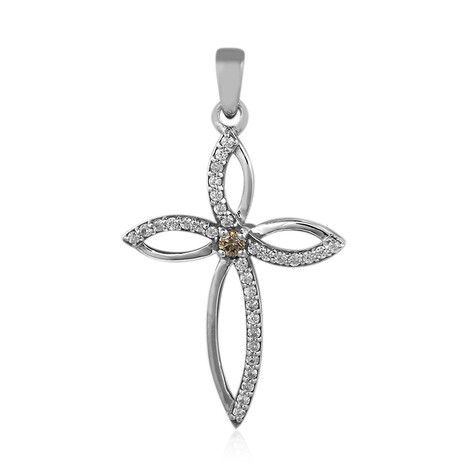 I2 Schokoladen-Brillant-Silberanhänger