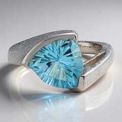 Anello in argento con Topazio Blu Cielo